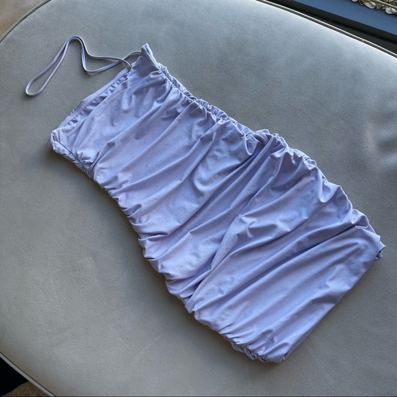 🙈 SOLD 🙈 NWOT Oh Polly collar strap mini ruched dress in lilac - Picture 8 of 8